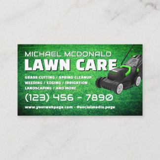 Lawn mower yard care Business Card