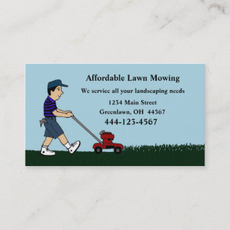 Lawn Mowing and Landscaping Business Card