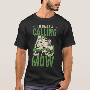   Lawn Mowing Boys Kids Lawn Mower Farm Gardening T-Shirt