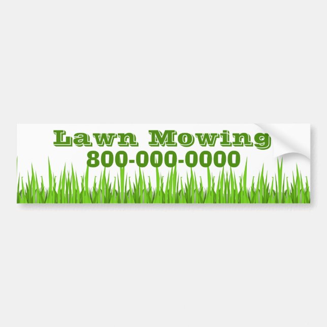 Lawn Mowing Business Bumper Sticker (Front)
