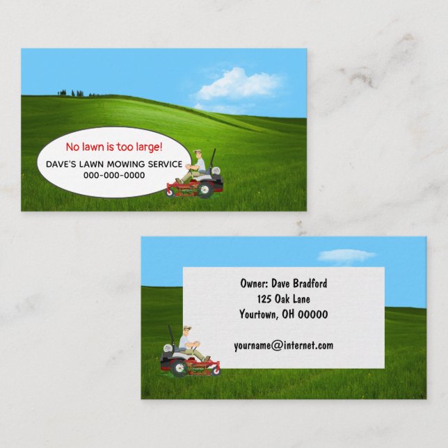 Lawn Mowing  Business Card (Front/Back)