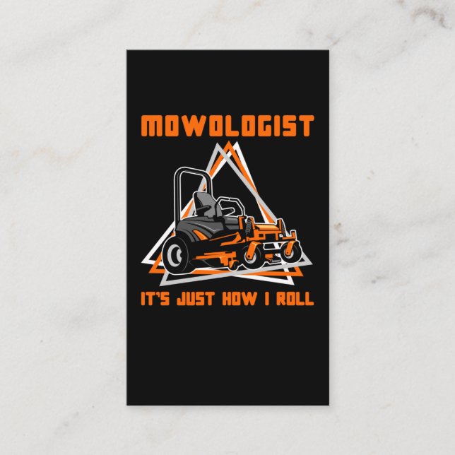 Lawn Mowing Caretaker Humour Business Card (Front)