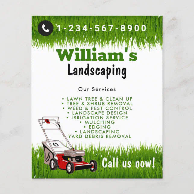 Lawn Mowing Cutting Services, Lawn Care Flyer