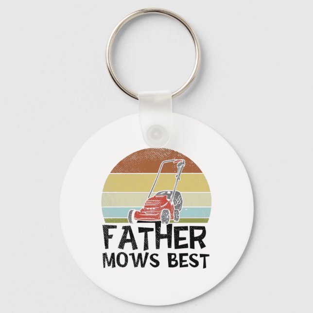 Lawn Mowing - Father Mows Best Key Ring (Front)