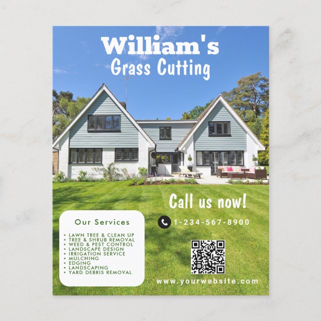 Lawn Mowing Grass Cutting Landscaper Flyer (Front)
