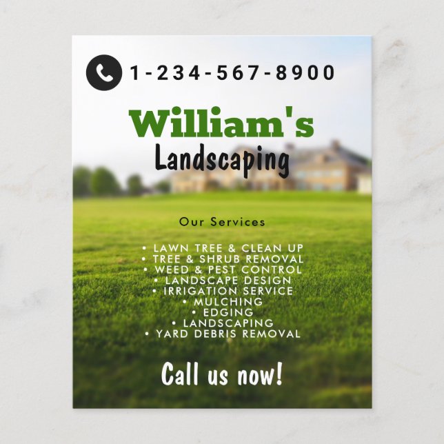 Lawn Mowing Grass Cutting Services, Lawn Care Flyer (Front)