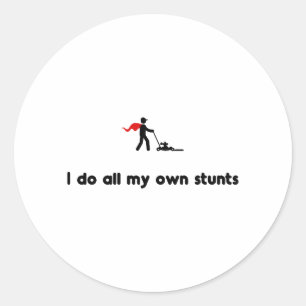 Lawn Mowing Hero Classic Round Sticker