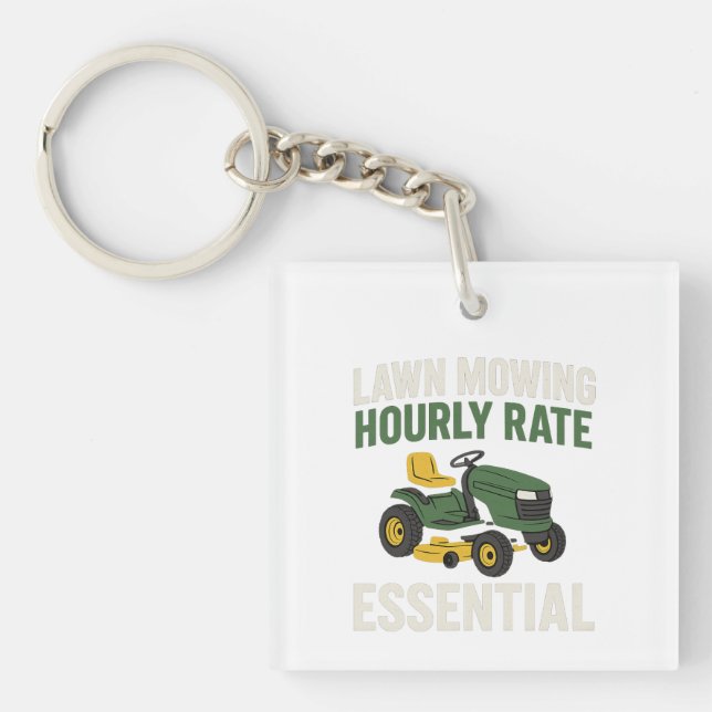Lawn Mowing Hourly Rate Essential Key Ring (Front)
