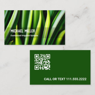 Lawn Mowing Irrigation Custom QR Business Card