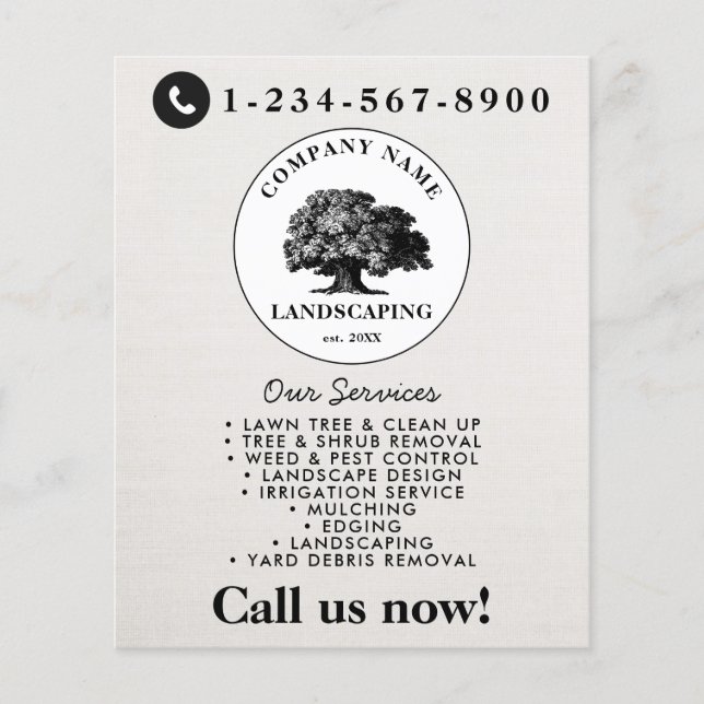 Lawn Mowing Landscaping Garden Lawn Care Tree Flyer (Front)