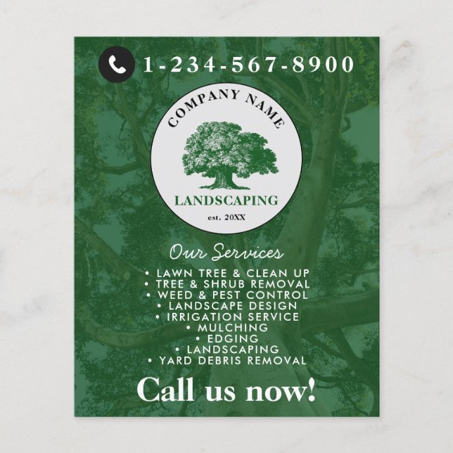Lawn Mowing Landscaping Garden Lawn Care Tree Flyer (Front)