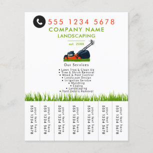 Lawn Mowing Landscaping Garden Tear Off Strips Flyer