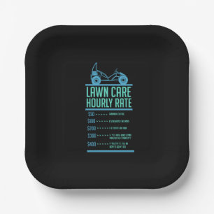 Lawn Mowing -  Lawn Care Hourly Rate Paper Plate
