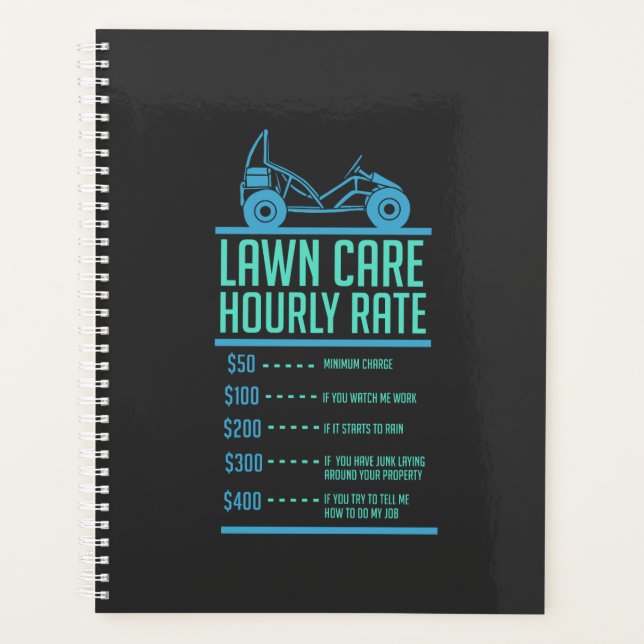 Lawn Mowing -  Lawn Care Hourly Rate Planner (Front)