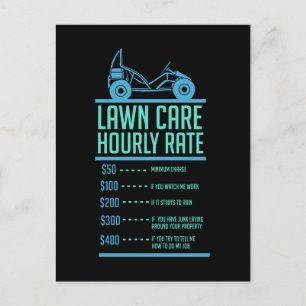 Lawn Mowing -  Lawn Care Hourly Rate Postcard