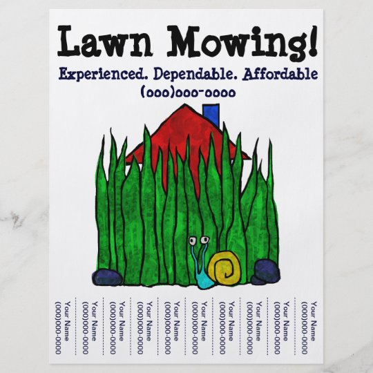 Lawn Mowing! Lawn Care. Yard Word. Custom Flyer