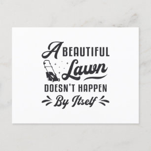 Lawn Mowing Lawn Mower A Beautiful Lawn Gardening Postcard