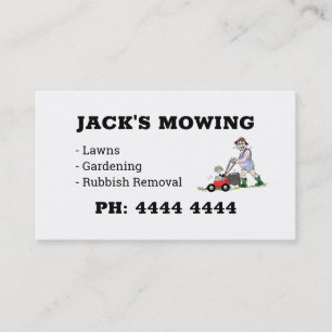 Lawn Mowing or Gardening Business Cards