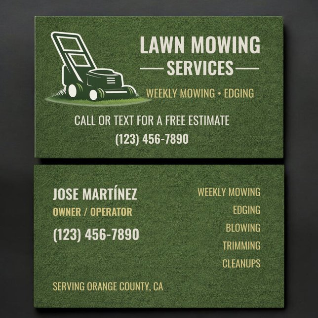 Lawn Mowing Services Business Card (Creator Uploaded)