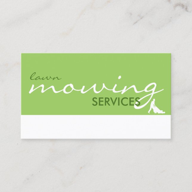 lawn mowing services (colour customisable) business card (Front)