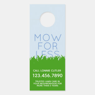 Lawn Mowing Services Door Hanger Business Card