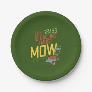 Lawn Mowing - The Grass is calling Paper Plate