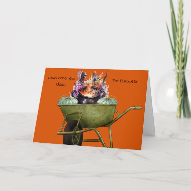 Lawn Ornament Ideas for Halloween Card (Front)