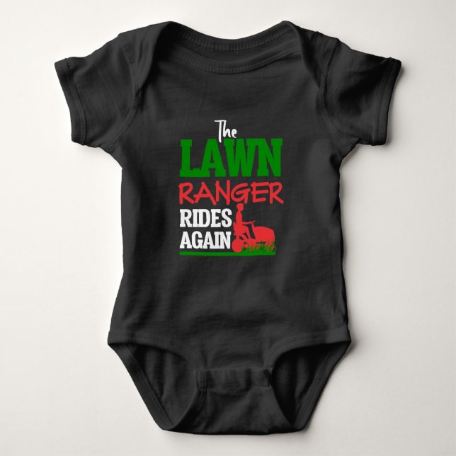 Lawn Ranger Grass Tractor Mowing Caretaker Baby Bodysuit (Front)