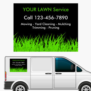 Lawn Service Advertising Car Sign