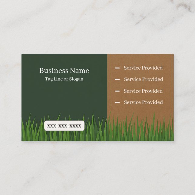 Lawn Service  Business Card (Front)