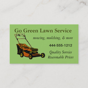 Lawn Service Business Card with mower customisable