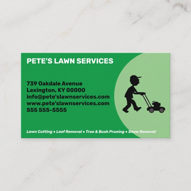 Lawn Service Company  Business Card (Front)