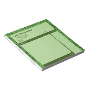 Lawn Service Green Business Sales Receipt Form Notepad