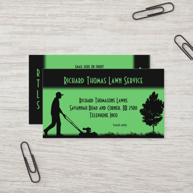 Lawn Service Landscape  Business Card (Front/Back In Situ)