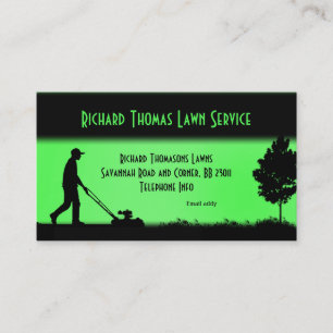 Lawn Service Landscape Green Business Card
