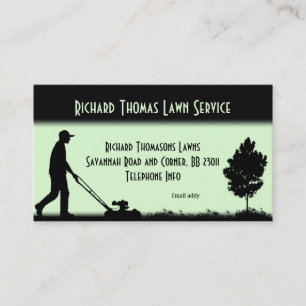 Lawn Service Landscape Light Green Business Card