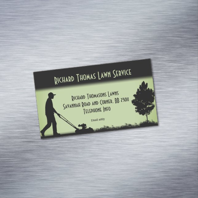 Lawn Service Landscape Magnetic Business Magnetic Business Card (In Situ)