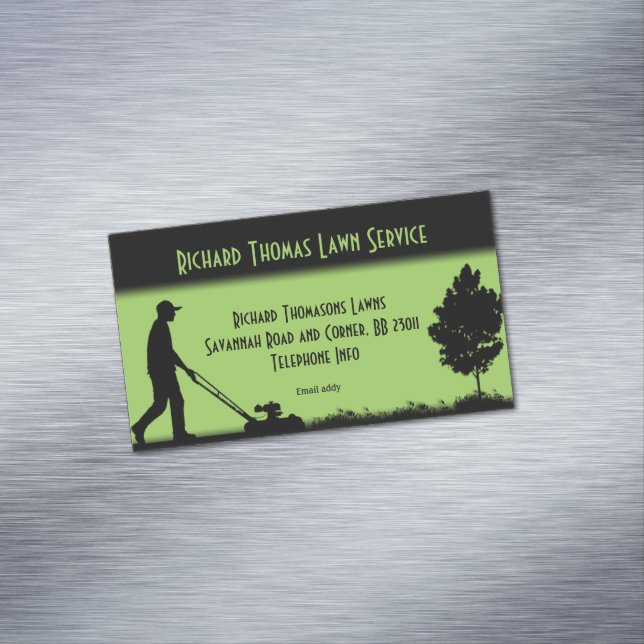 Lawn Service Landscape Magnetic Business Magnetic Business Card (In Situ)