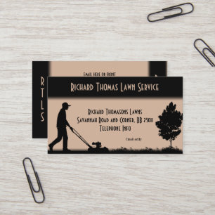 Lawn Service Landscape  Tan Business Card