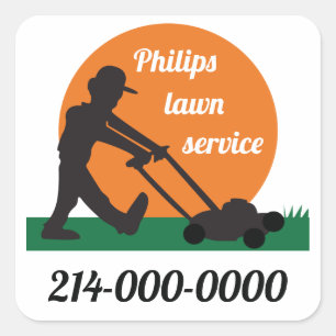 Lawn Service Square Sticker
