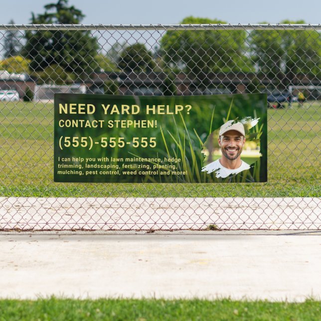 Lawn Services Custom Photo Landscaping Yard Care Banner (Insitu)