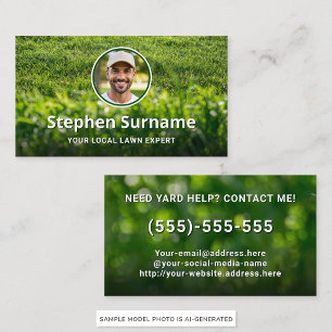 Lawn Services Custom Photo Landscaping Yard Care Business Card