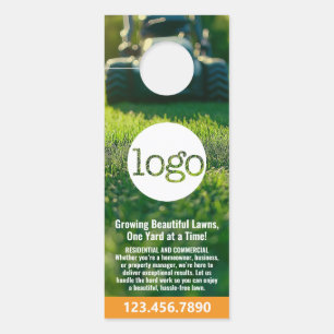 Lawn Services - Mowing, Edging Landscaping Logo Door Hanger