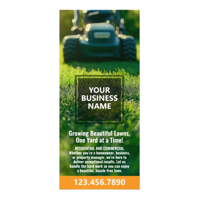 Lawn Services - Mowing, Edging Landscaping Rack Card (Front)