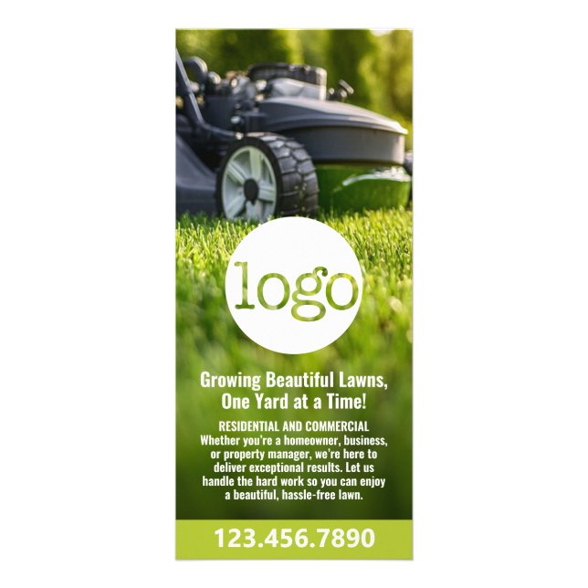 Lawn Services - Mowing, Edging, Maintenance Logo Rack Card (Front)