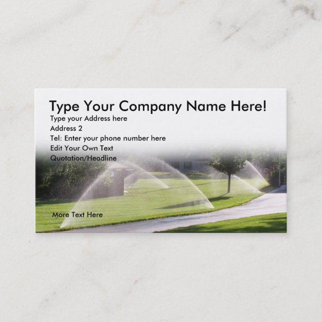 Lawn Sprinker Business Card (Front)