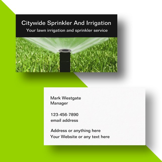Lawn Sprinkler And Irrigation Business Card (Creator Uploaded)