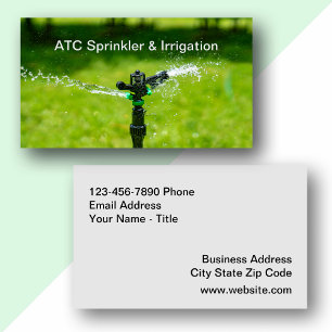 Lawn Sprinkler And Irrigation Services Business Card