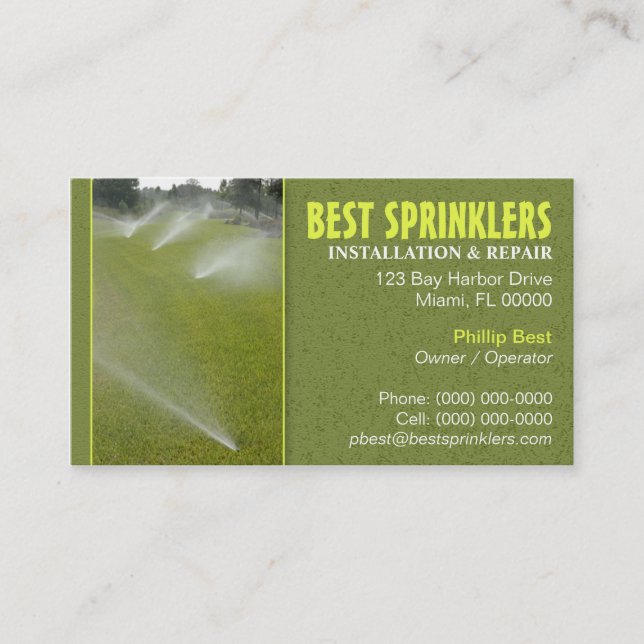 Lawn Sprinkler Business Card (Front)