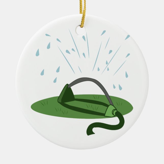Lawn Sprinkler Ceramic Ornament (Front)